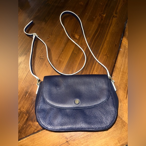 Talbots Handbags - Navy Blue Leather Talbots Crossbody Bag